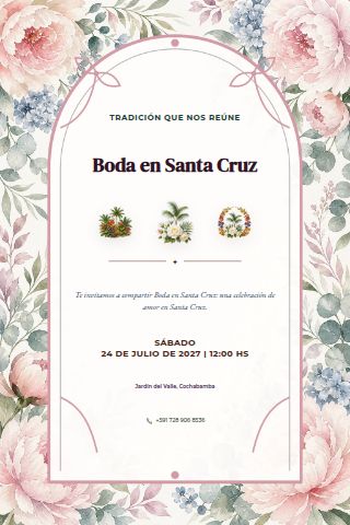 Santa Cruz Garden Wedding invitation design