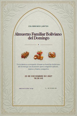 Bolivian Sunday Family Lunch invitation preview