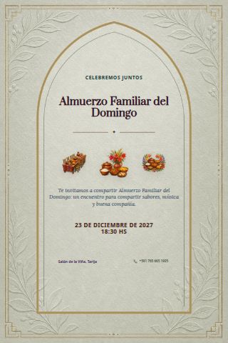 Sunday Family Lunch invitation design