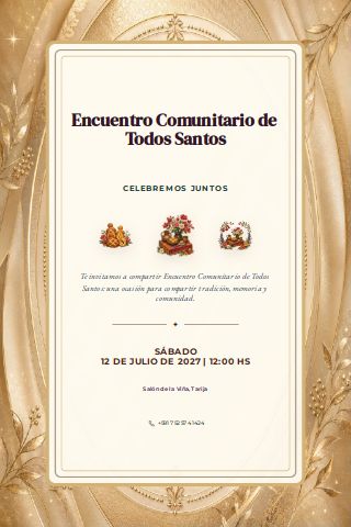 Bolivian Todos Santos Community Gathering invitation preview
