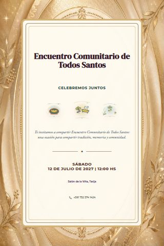 Bolivian Todos Santos Community Gathering invitation design preview