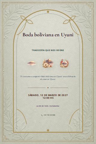 Bolivian Uyuni Salt Flat Wedding invitation preview