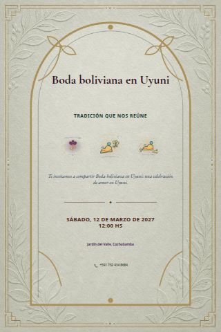 Bolivian Uyuni Salt Flat Wedding invitation design preview