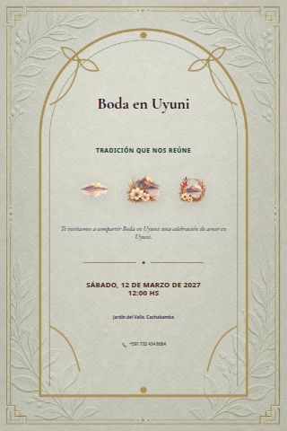 Uyuni Salt Flat Wedding invitation design