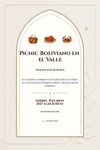 Bolivian Valley Picnic invitation preview