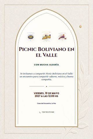 Bolivian Valley Picnic invitation design preview