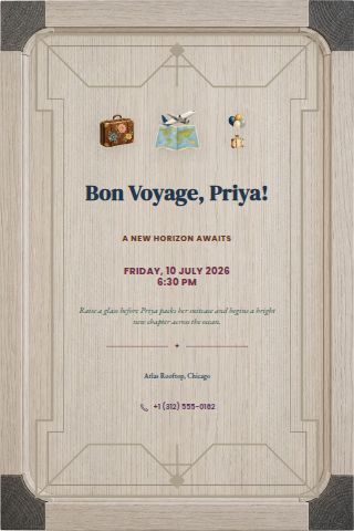 Bon Voyage & Travel Send-Off invitation preview
