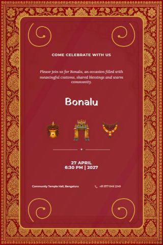 Bonalu invitation preview