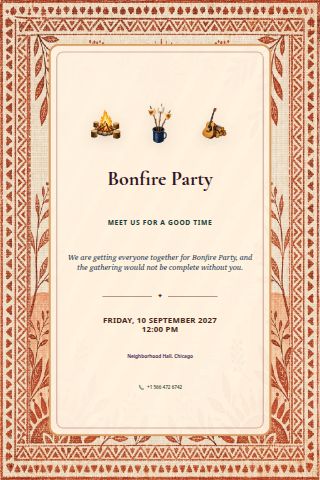 Bonfire Party invitation preview
