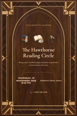 Book Club invitation preview