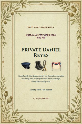 Boot Camp Graduation invitation preview