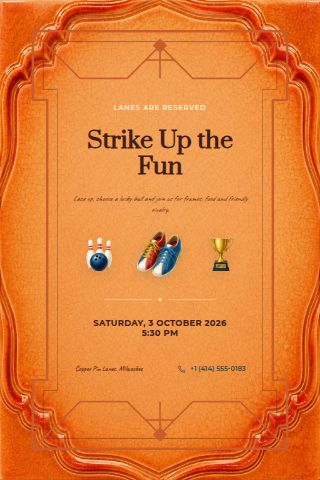 Bowling Party invitation preview