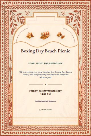 Boxing Day Beach Picnic invitation preview