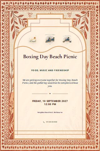 Boxing Day Beach Picnic invitation design preview
