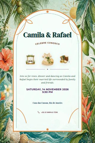 Brazilian Wedding invitation preview