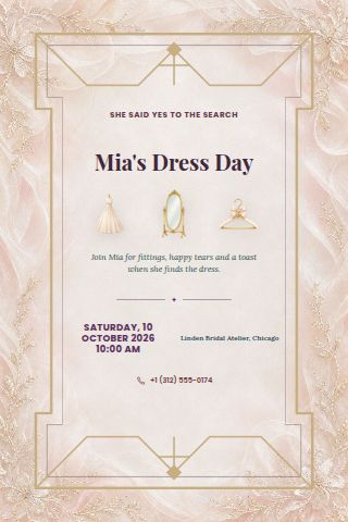 Bridal Dress Shopping Party invitation preview