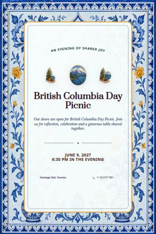 British Columbia Day Picnic invitation preview
