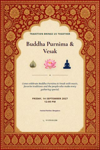 Buddha Purnima & Vesak invitation preview