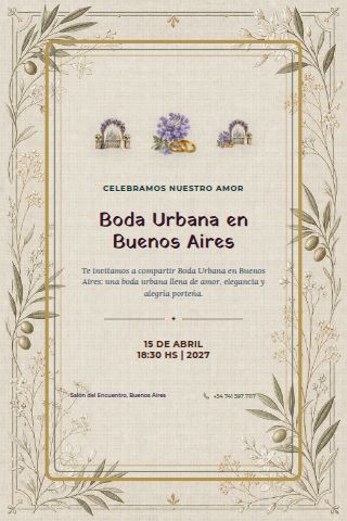 Buenos Aires City Wedding invitation preview
