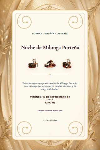 Buenos Aires Milonga Night invitation preview