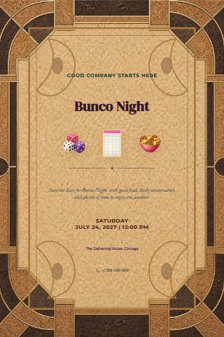 Bunco Night invitation preview