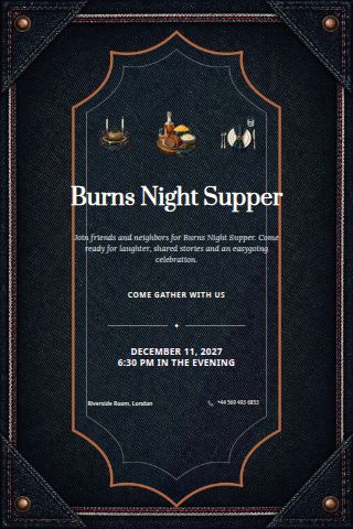 Burns Night Supper invitation preview
