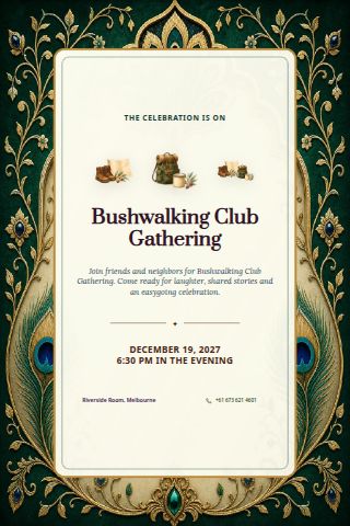 Bushwalking Club Gathering invitation preview