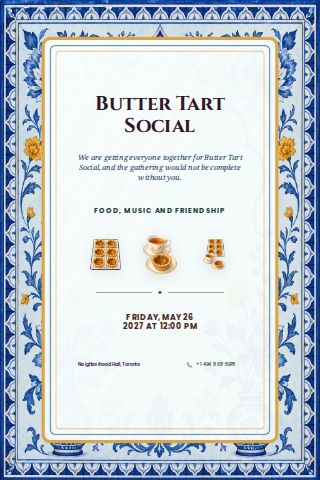 Butter Tart Social invitation design preview