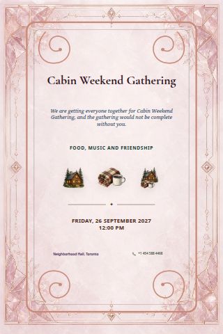 Cabin Weekend Gathering invitation preview