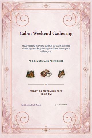 Cabin Weekend Gathering invitation design preview