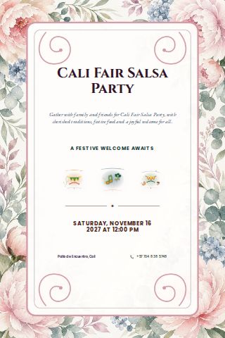 Cali Fair Salsa Party invitation design preview