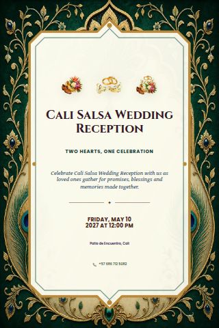 Cali Salsa Wedding Reception invitation preview