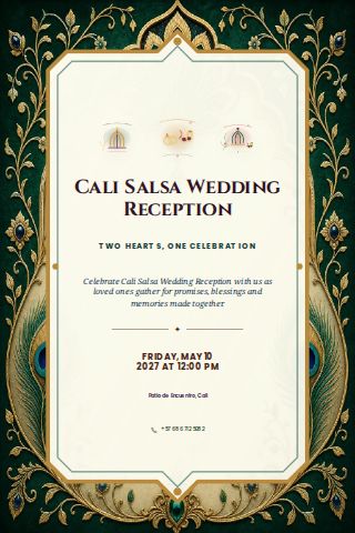 Cali Salsa Wedding Reception invitation design preview
