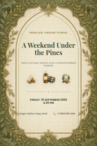 Camping & Glamping invitation preview