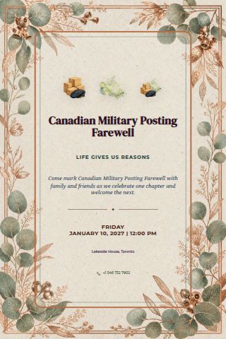Canadian Military Posting Farewell invitation preview