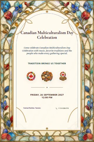 Canadian Multiculturalism Day Celebration invitation preview