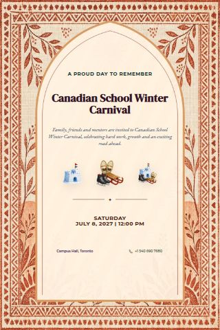 Canadian School Winter Carnival invitation preview