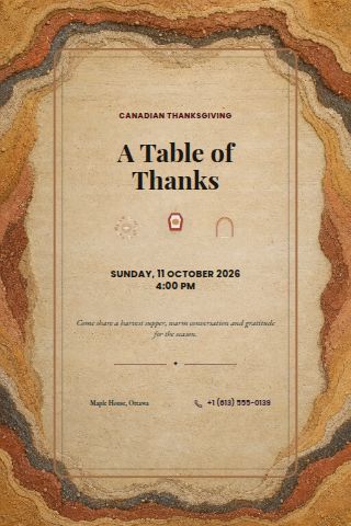 Canadian Thanksgiving invitation preview