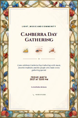 Canberra Day Gathering invitation design preview