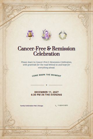 Cancer-Free & Remission Celebration invitation preview