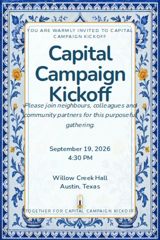 Capital Campaign Kickoff invitation design preview