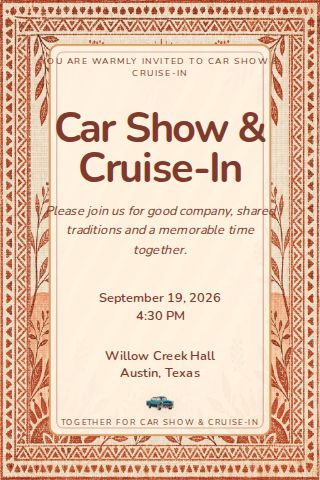Car Show & Cruise-In invitation design preview