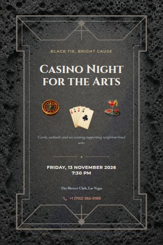 Casino Night invitation preview