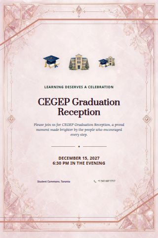CEGEP Graduation Reception invitation preview