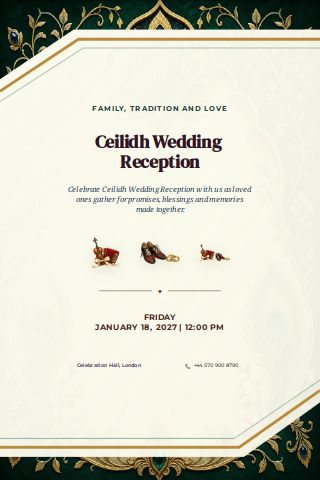 Ceilidh Wedding Reception invitation preview
