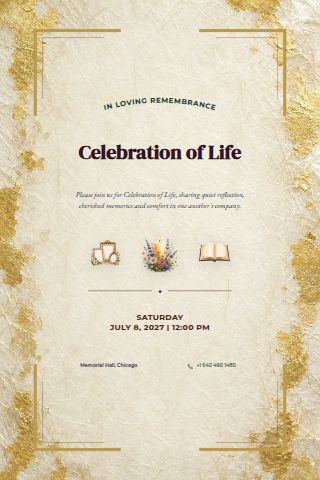 Celebration of Life invitation preview