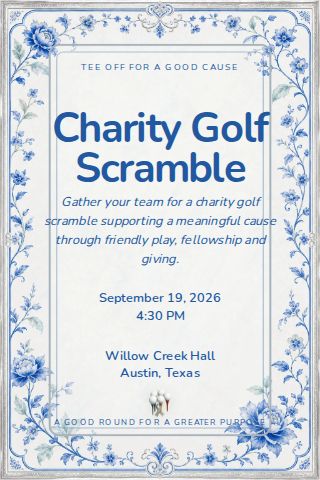 Charity Golf Scramble invitation design preview