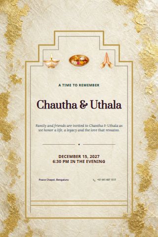Chautha & Uthala invitation preview