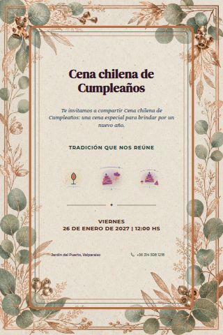 Chilean Adult Birthday Dinner invitation design preview