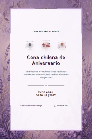 Chilean Anniversary Dinner invitation design preview